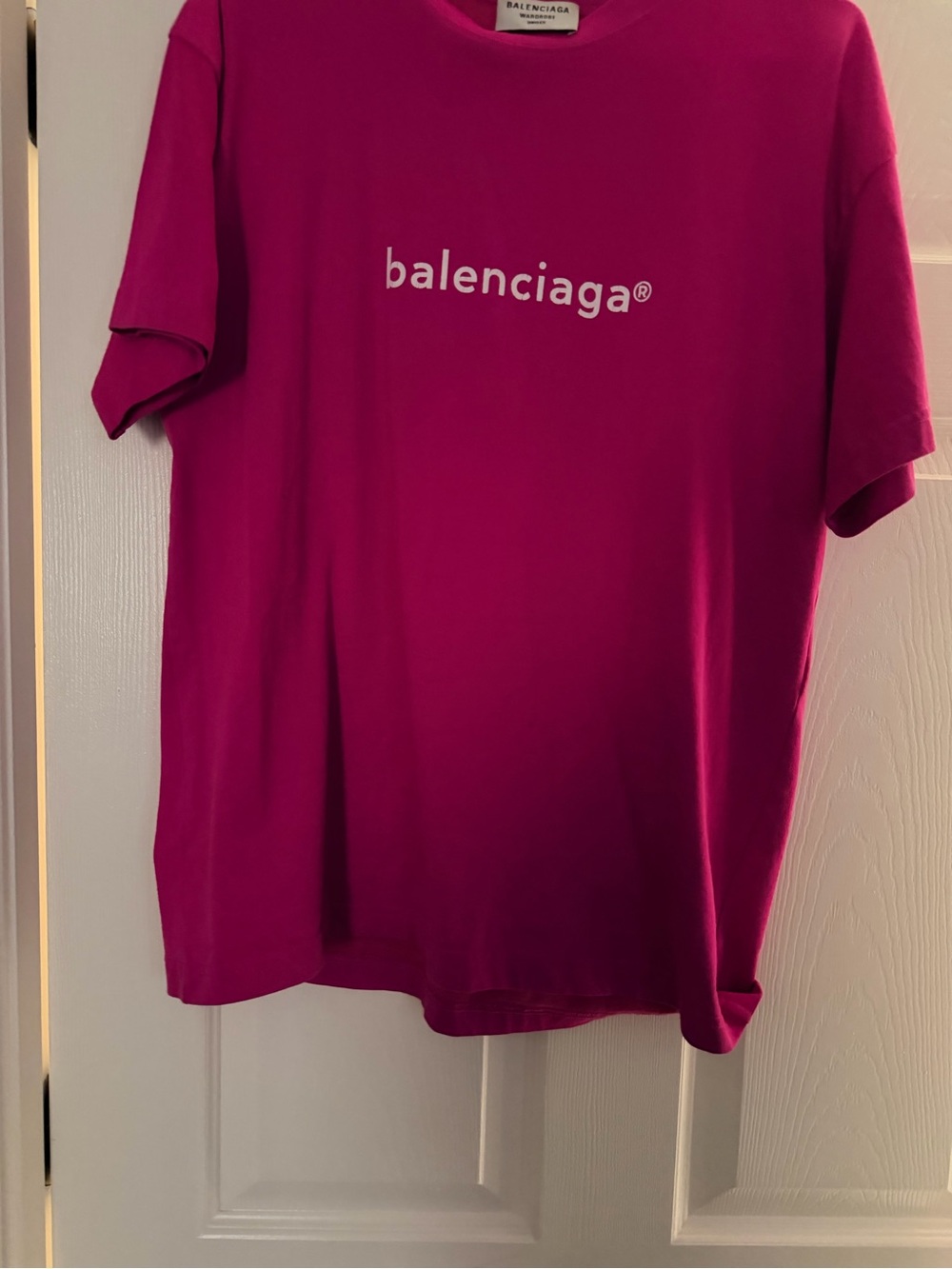Balenciaga Hot Pink Logo Oversized T-Shirt | Statement Streetwear Tee - Picture 4 of 8